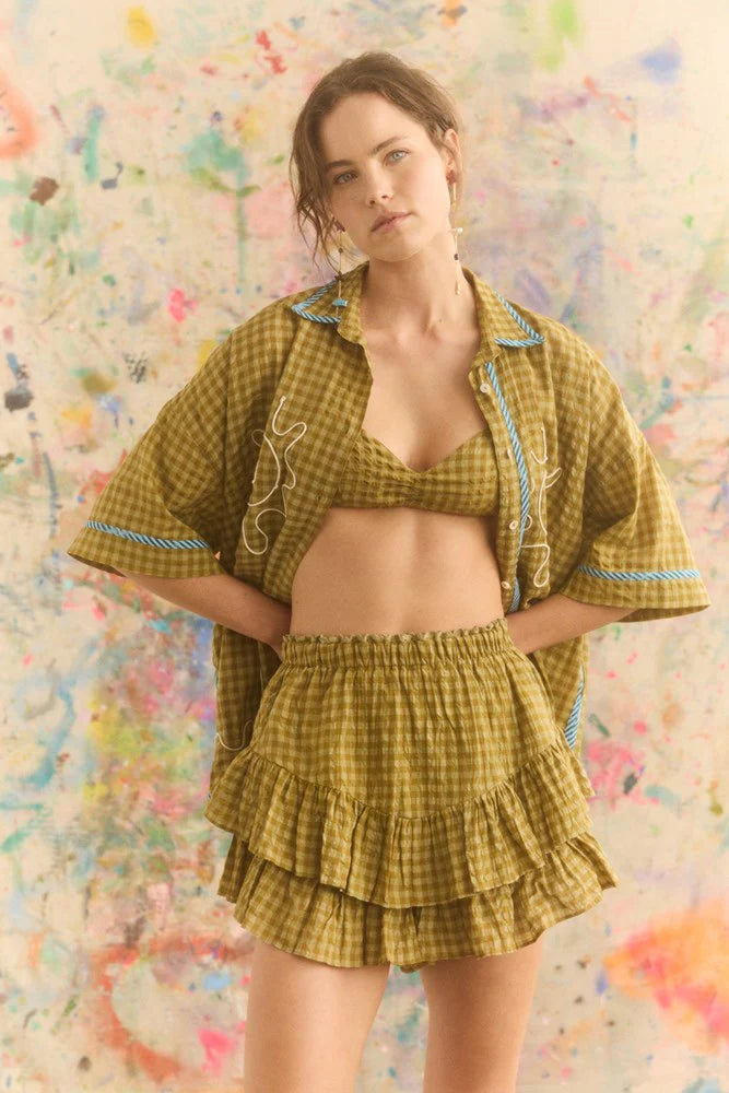 HULIA CHECK FAE FRILL SKORT