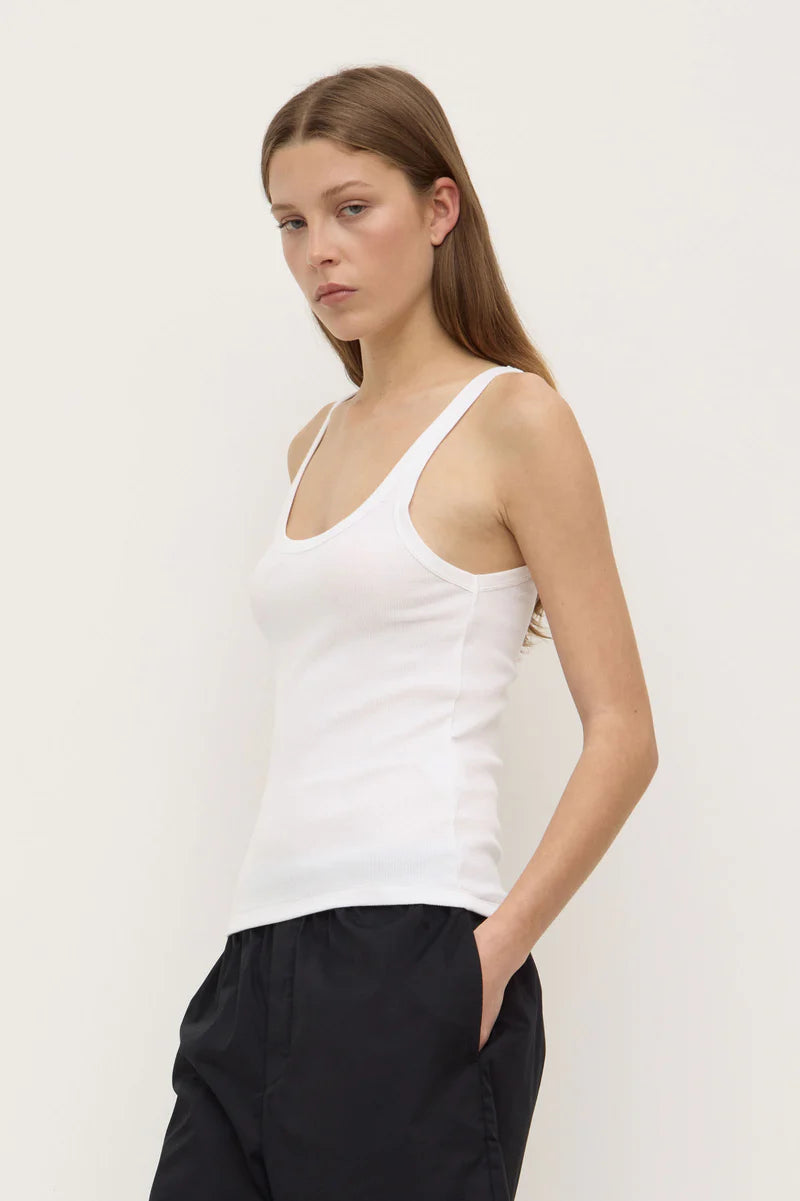 CHARLIE RIB TANK | WHITE
