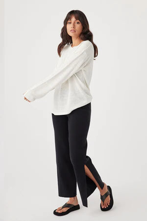 HUGO LONG SLEEVE TSHIRT | CREAM