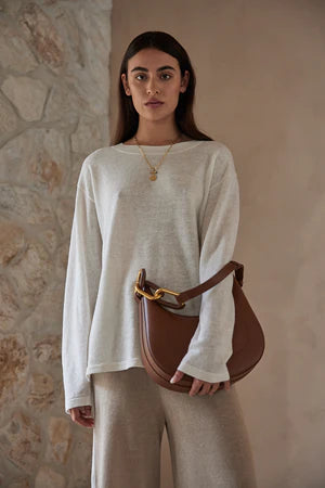 HUGO LONG SLEEVE TSHIRT | CREAM