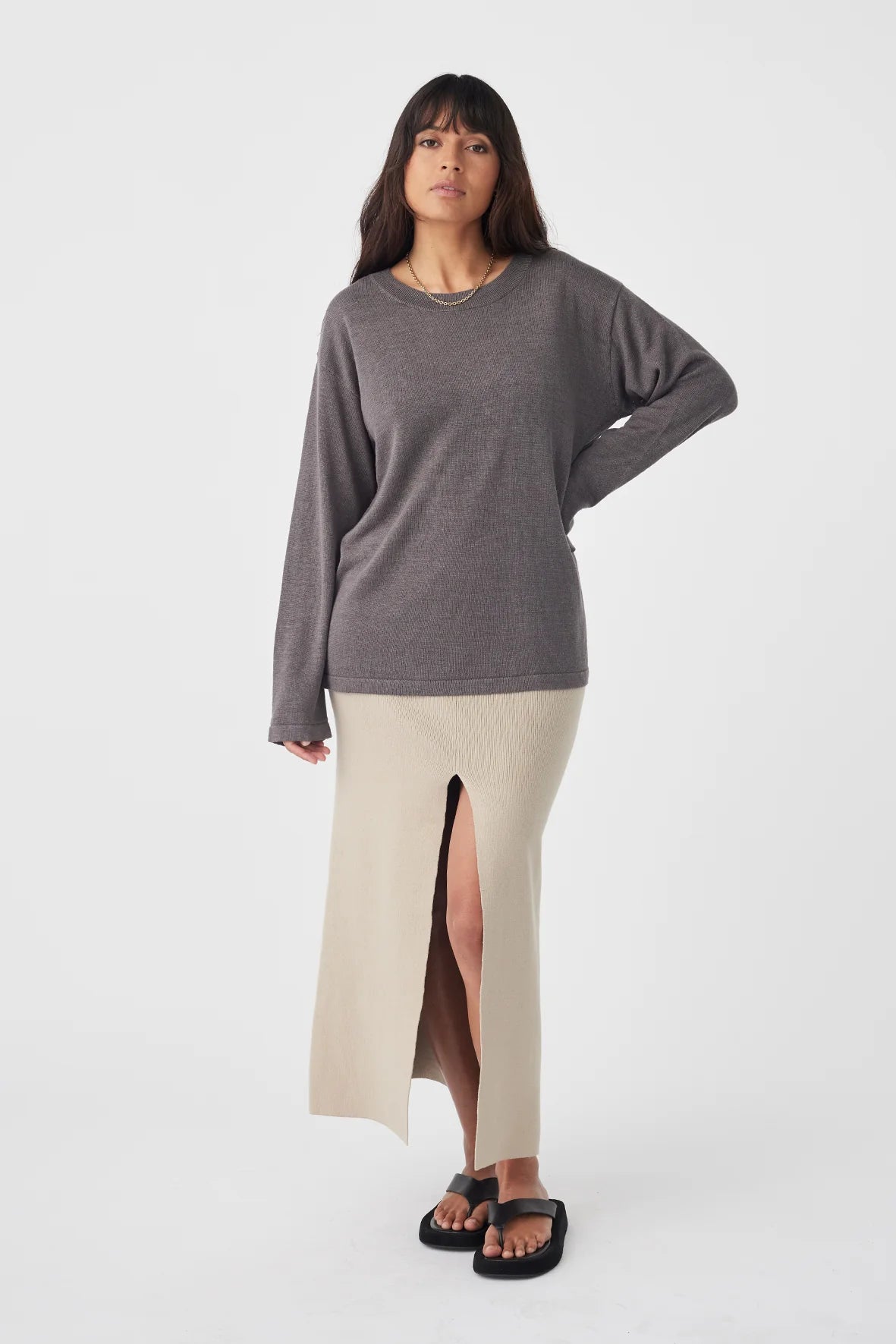HUGO LONG SLEEVE T-SHIRT | GREY