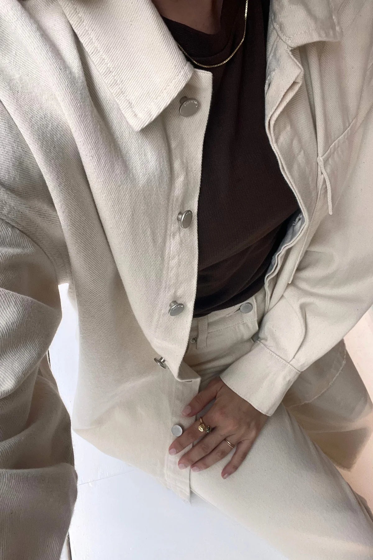 ORGANIC DENIM SHIRT JACKET | COCONUT