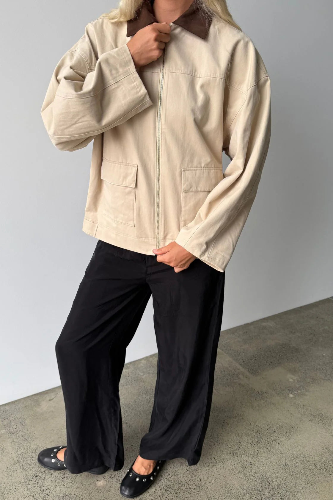 RORY JACKET | BEIGE & ESPRESSO