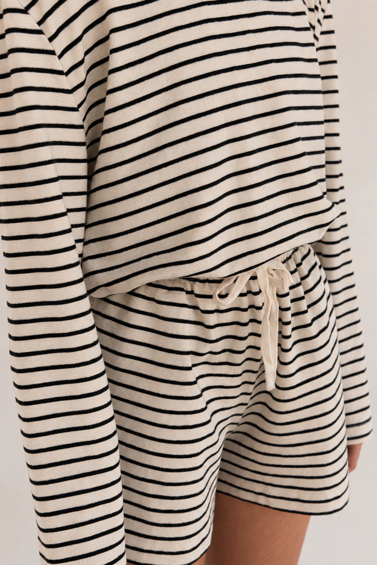 JERSEY LONG SLEEVE TOP | BLACK STRIPE