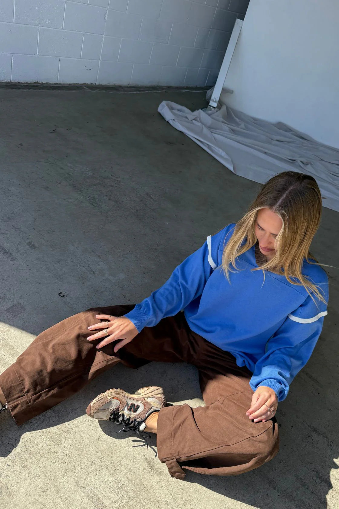 EDEN LONG SLEEVE TEE | ROYAL BLUE & ESPRESSO