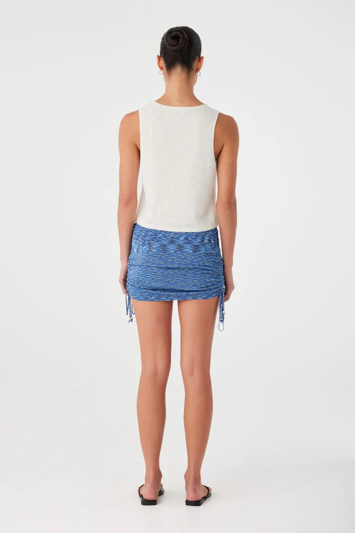 EMI RUCHED MINI SKIRT | LAPIS