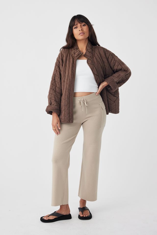 TESSA QUILTED COTTON JACKET | CHOCOLATE