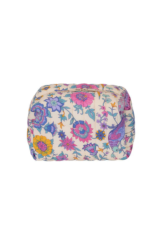 RENEW QUILTED MEDIUM MAKEUP BAG - LOVEBIRD