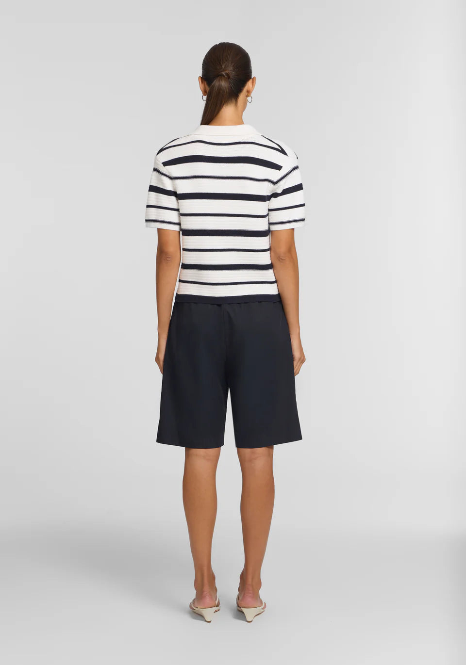 ACCORDION SHIRT | NAVY/IVORY STRIPE