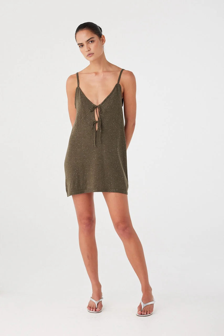 MIRA DRESS | OLIVE SPARKLE
