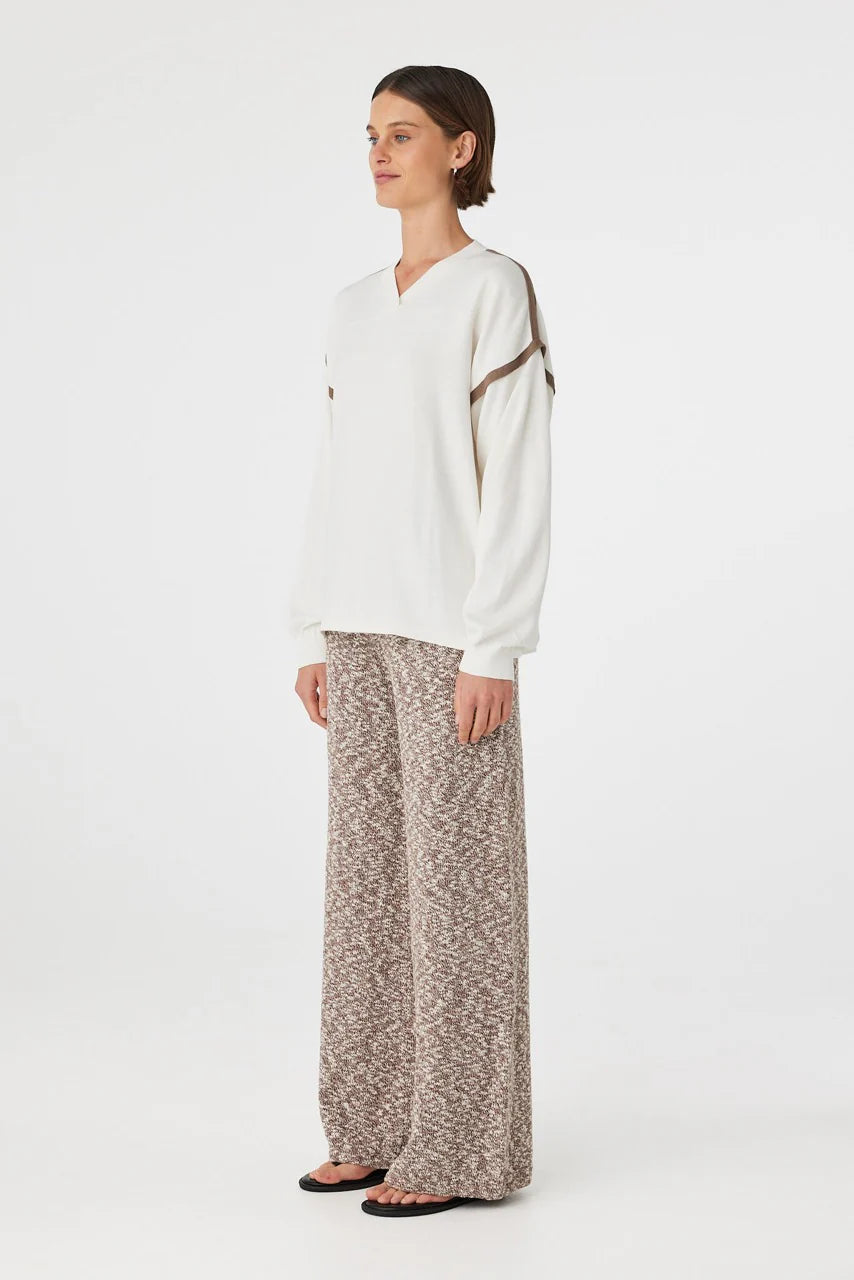 EDEN LONG SLEEVE TEE | CREAM & ESPRESSO
