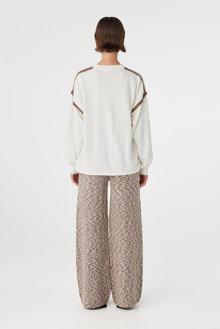 EDEN LONG SLEEVE TEE | CREAM & ESPRESSO