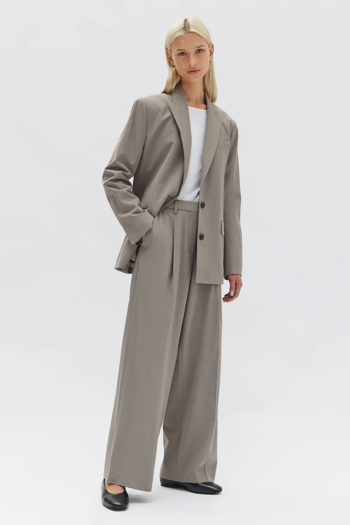 ARIA WIDE LEG PANT | ASH