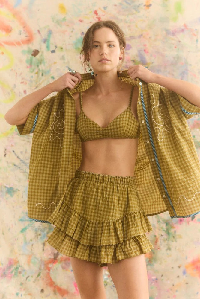 HULIA CHECK FAE FRILL SKORT