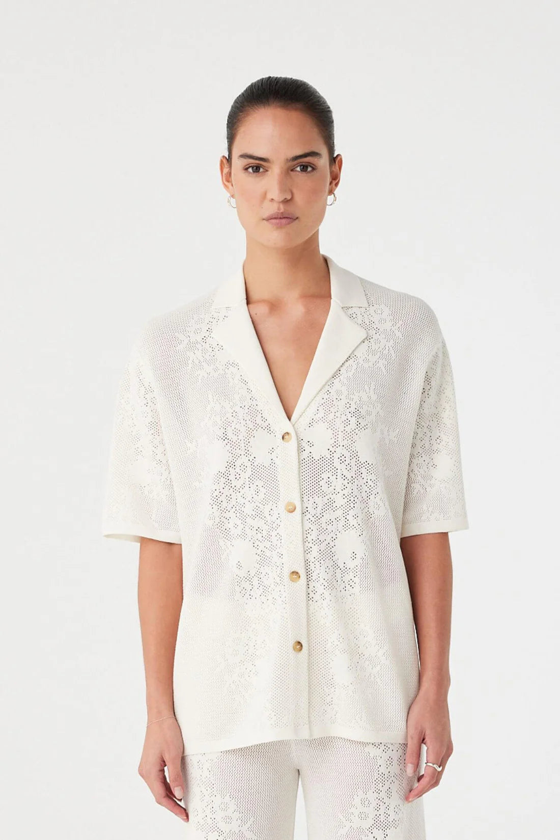 ASTER CROCHET SHIRT | CREAM