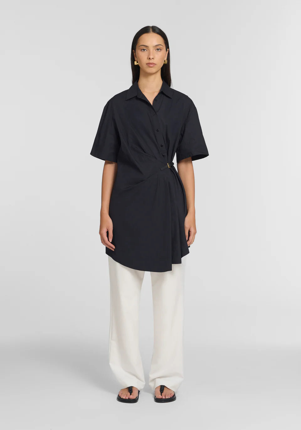 PEACHES SHIRT DRESS | FRENCH NAVY