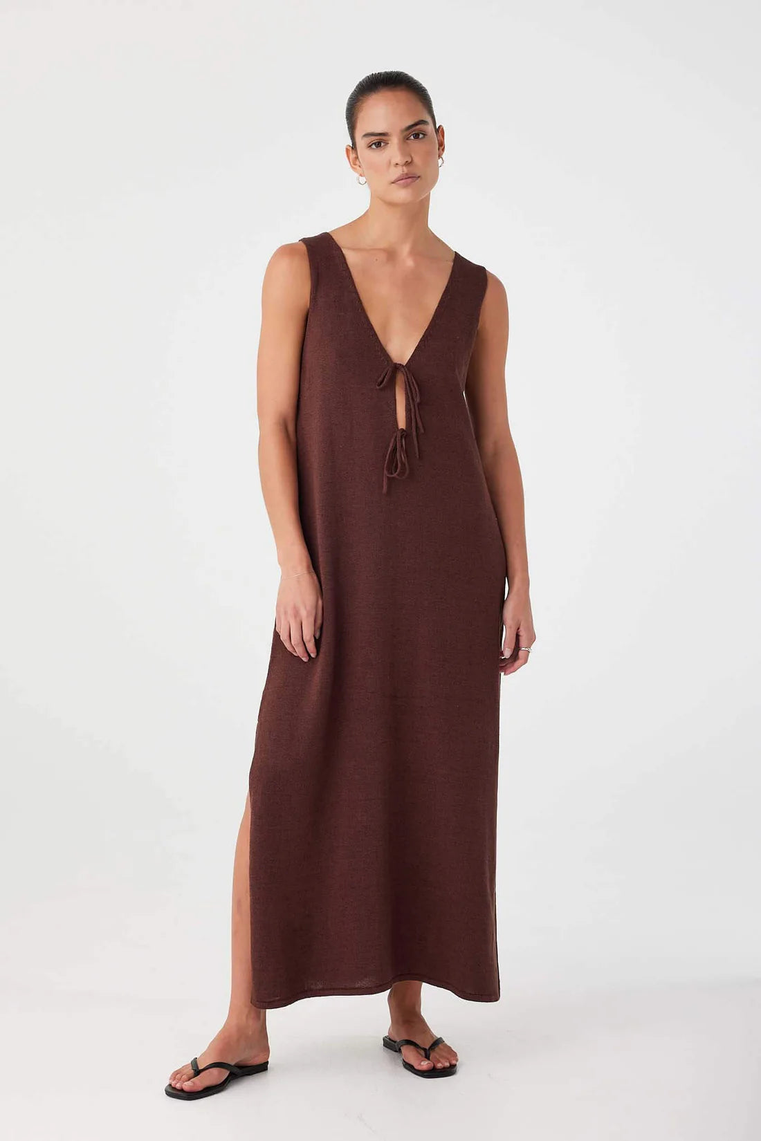 POPPY REVERSIBLE MAXI DRESS | CHOCOLATE
