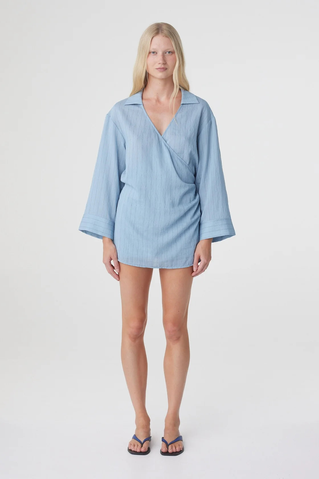 AMARA SHIRT DRESS | DUSK BLUE STRIPE