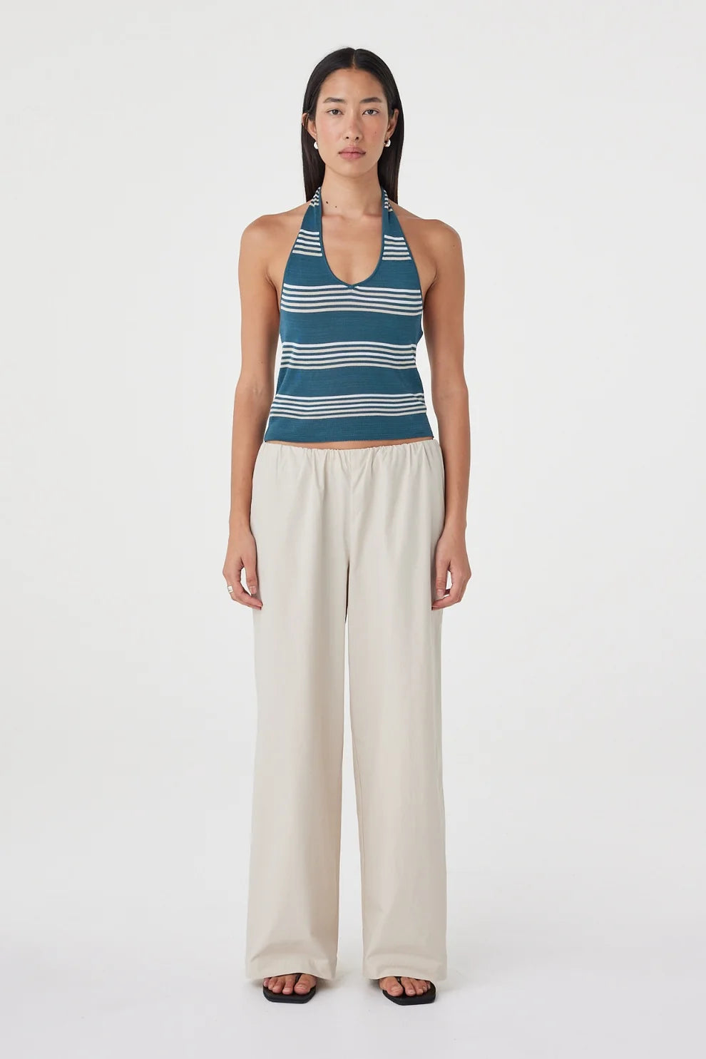 NURI TOP | TEAL STRIPE
