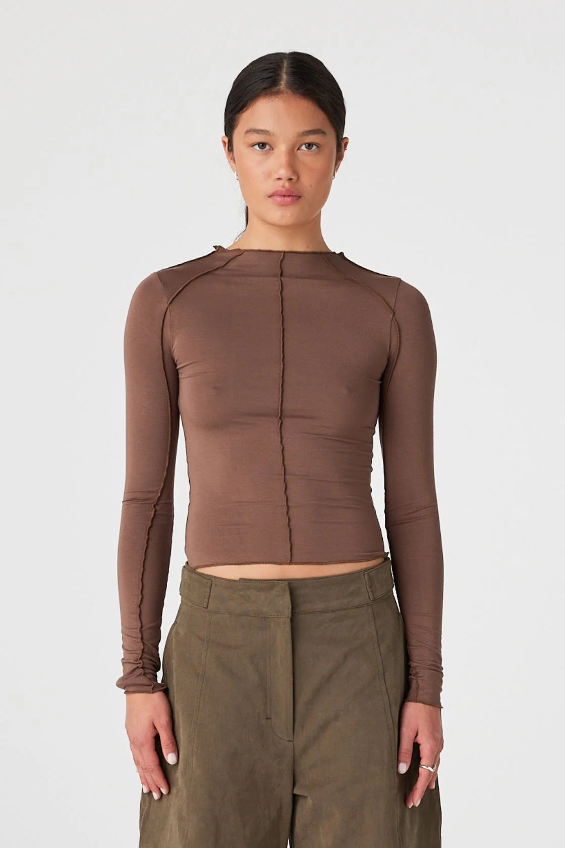 ROWLAN LONG SLEEVE TOP | ESPRESSO