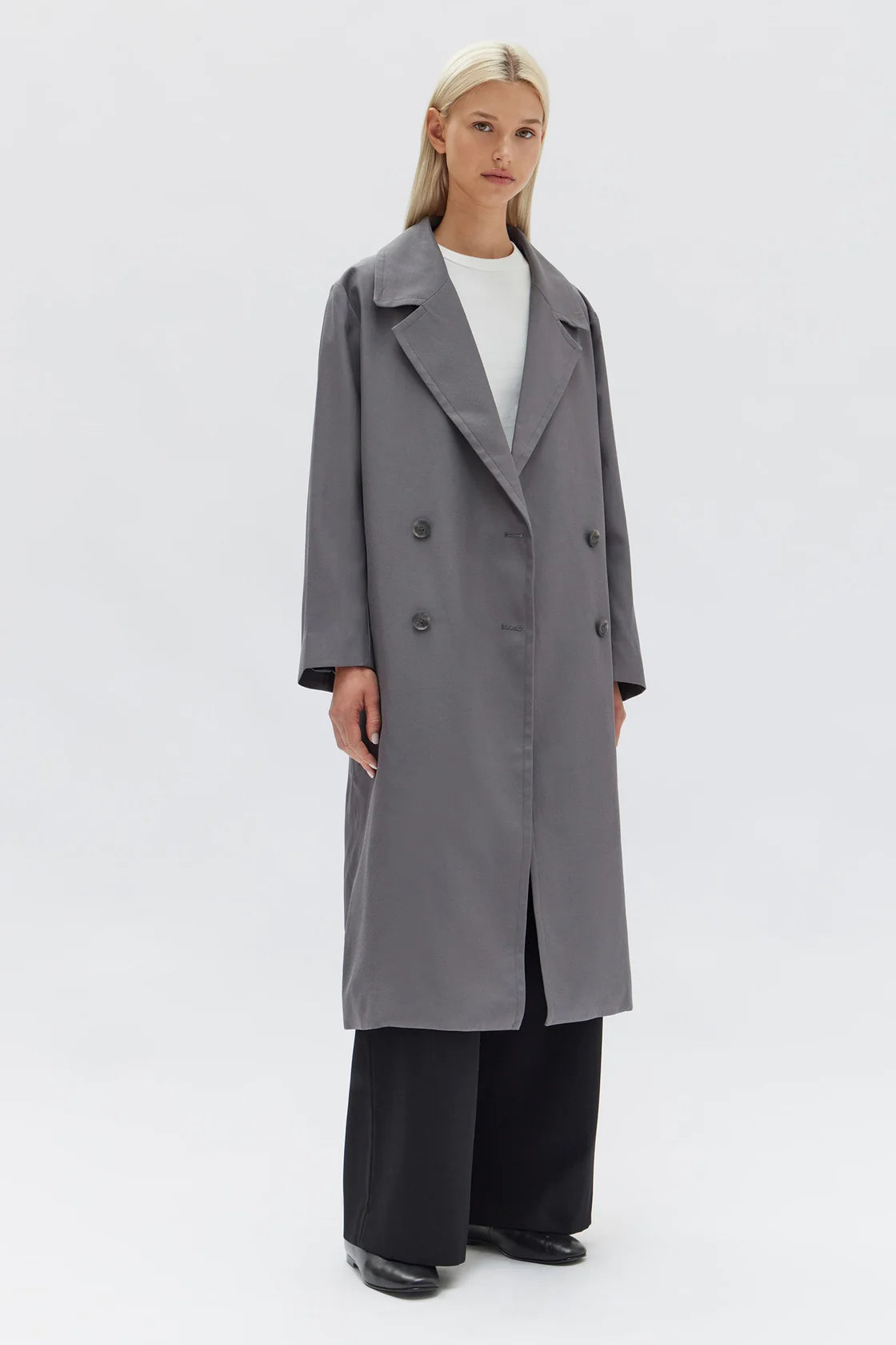 KIRBY TWILL TRENCH | DARK ASH