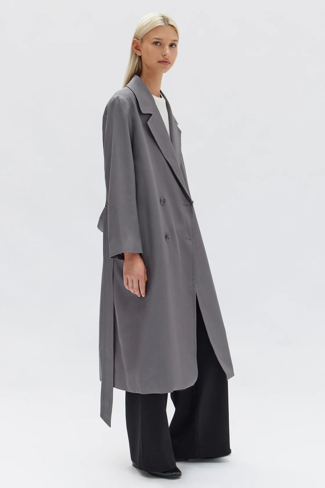 KIRBY TWILL TRENCH | DARK ASH