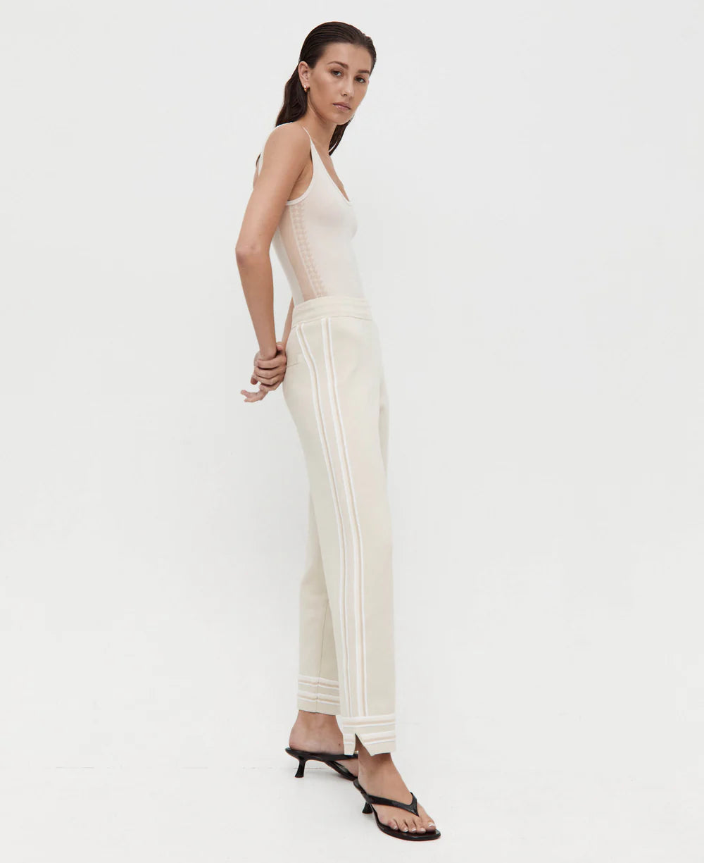 HOUNDSTOOTH WOOL BODYSUIT | BONE WHITE