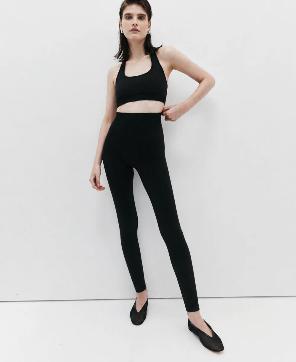 CLASSIC WOOL RIB LEGGING | BLACK