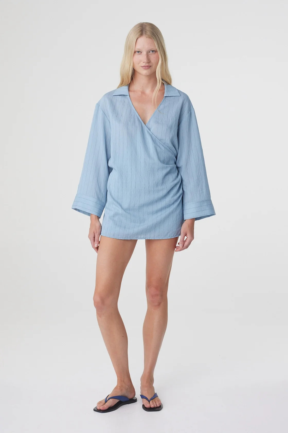 AMARA SHIRT DRESS | DUSK BLUE STRIPE