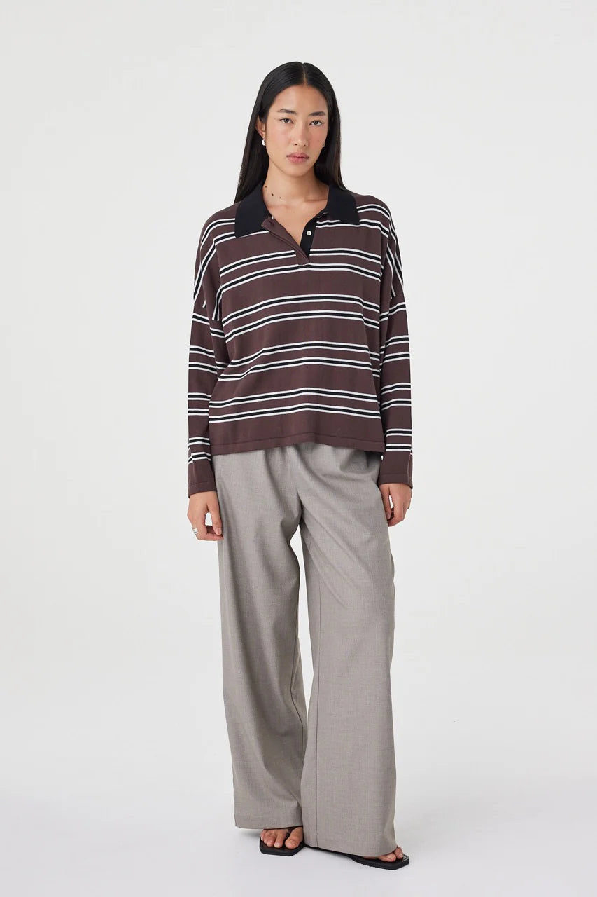 RAYNE KNIT JERSEY | ESPRESSO, BLACK & CREAM STRIPE