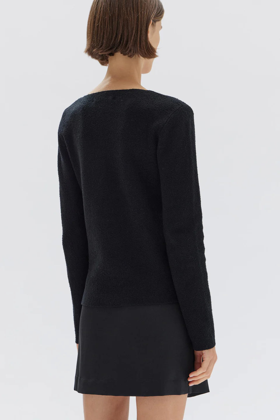MEREDITH SQUARE NECK LONG SLEEVE TOP | BLACK