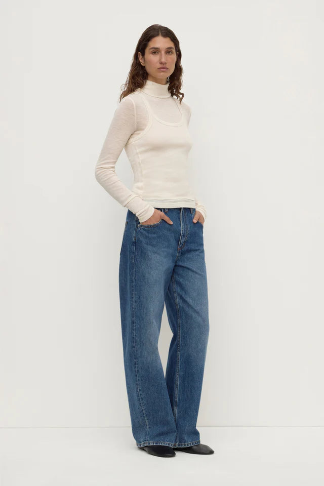 NORA MERINO WOOL LAYERED TURTLENECK | SNOW