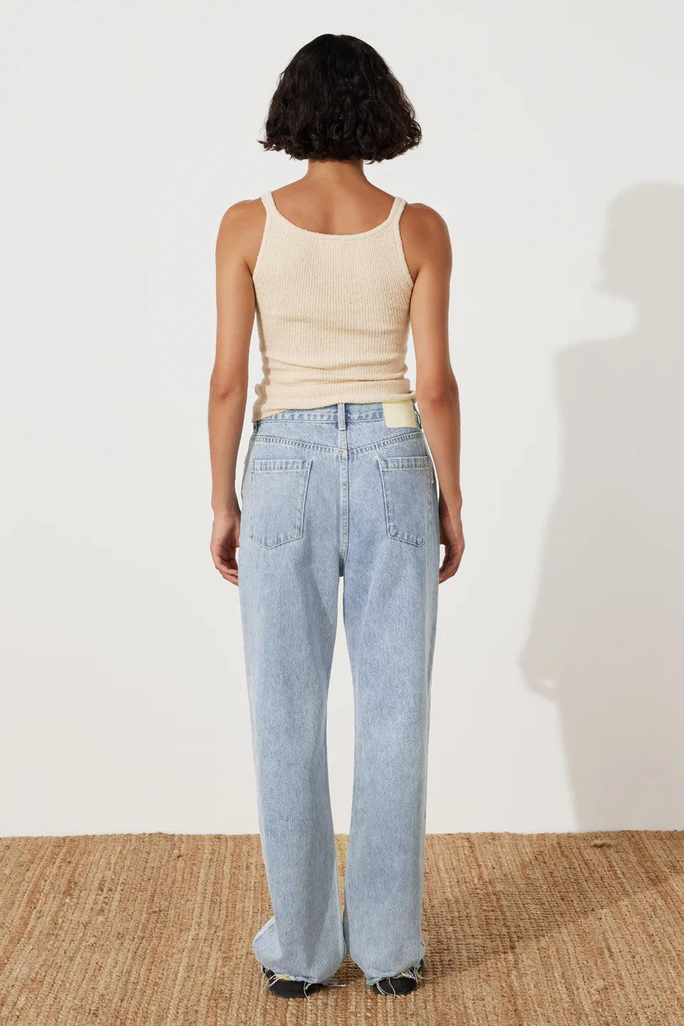 RECYCLED COTTON MID RISE JEAN | LIGHT WASH