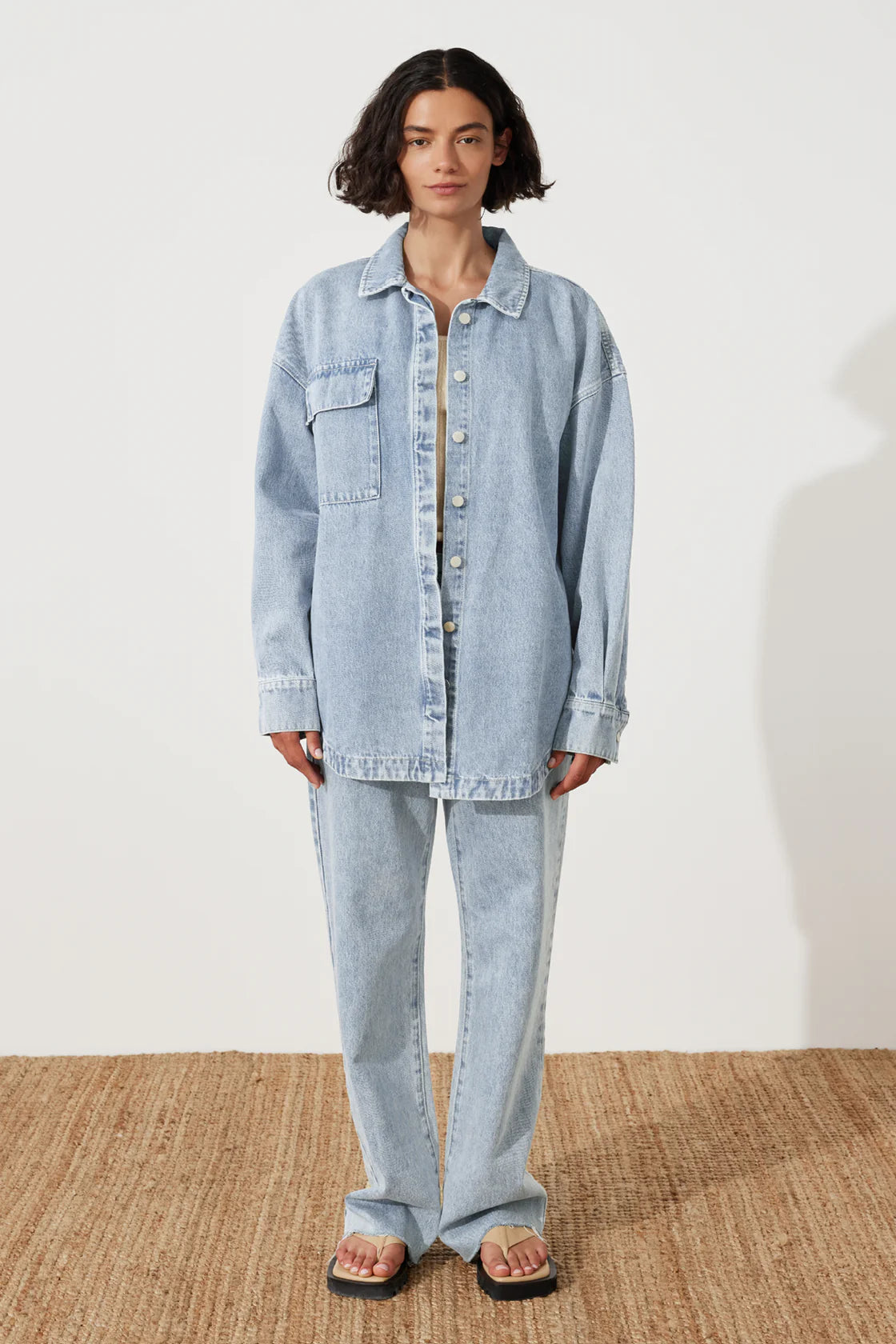 RECYCLED COTTON JACKET | LIGHT WASH