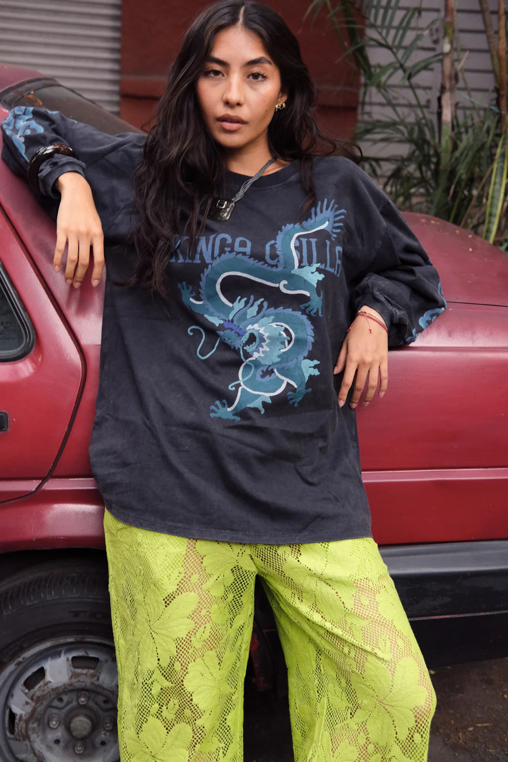 REX DRAGON ROSES LONG SLEEVE TEE