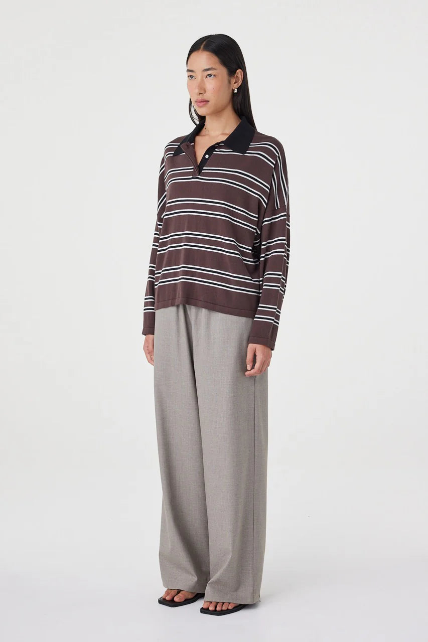 RAYNE KNIT JERSEY | ESPRESSO, BLACK & CREAM STRIPE