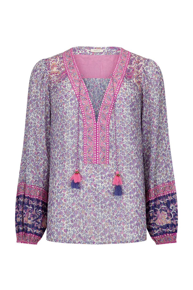 LITTLE BIRD LACE UP BLOUSE | BERRY
