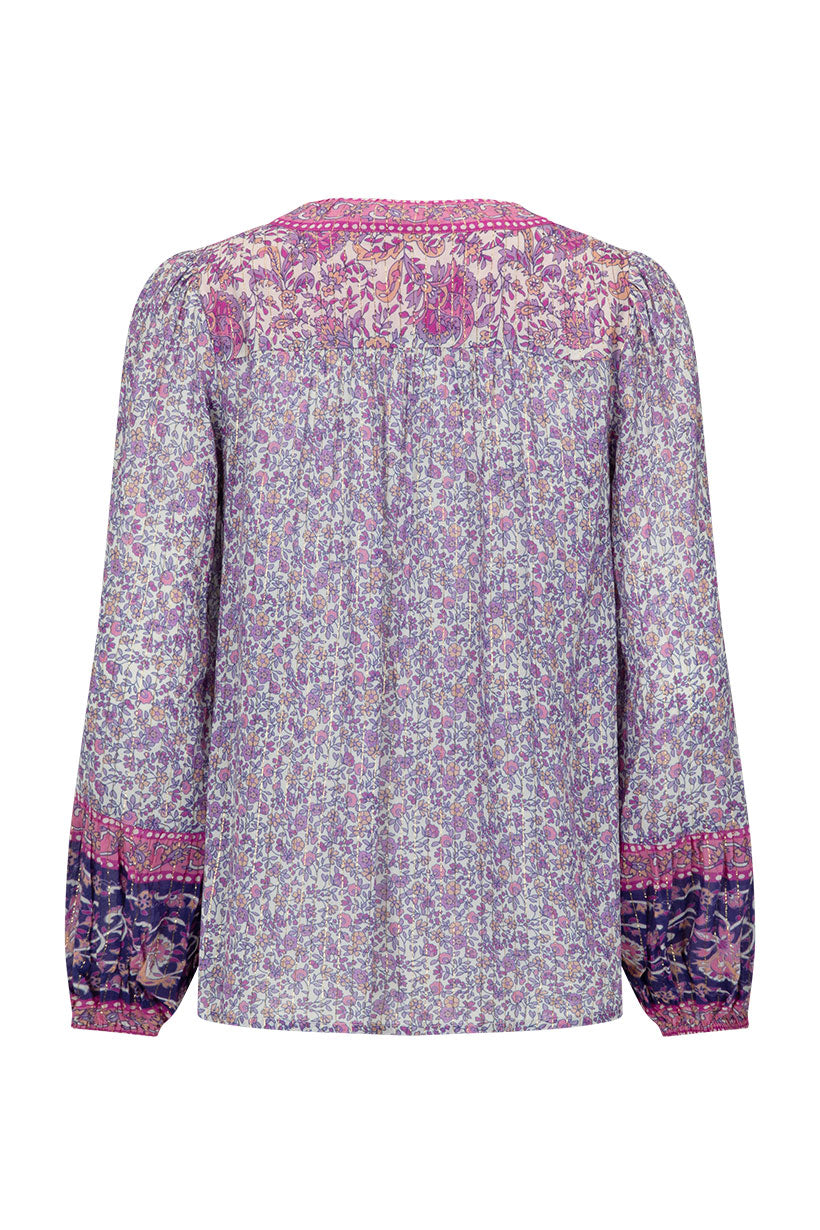 LITTLE BIRD LACE UP BLOUSE | BERRY