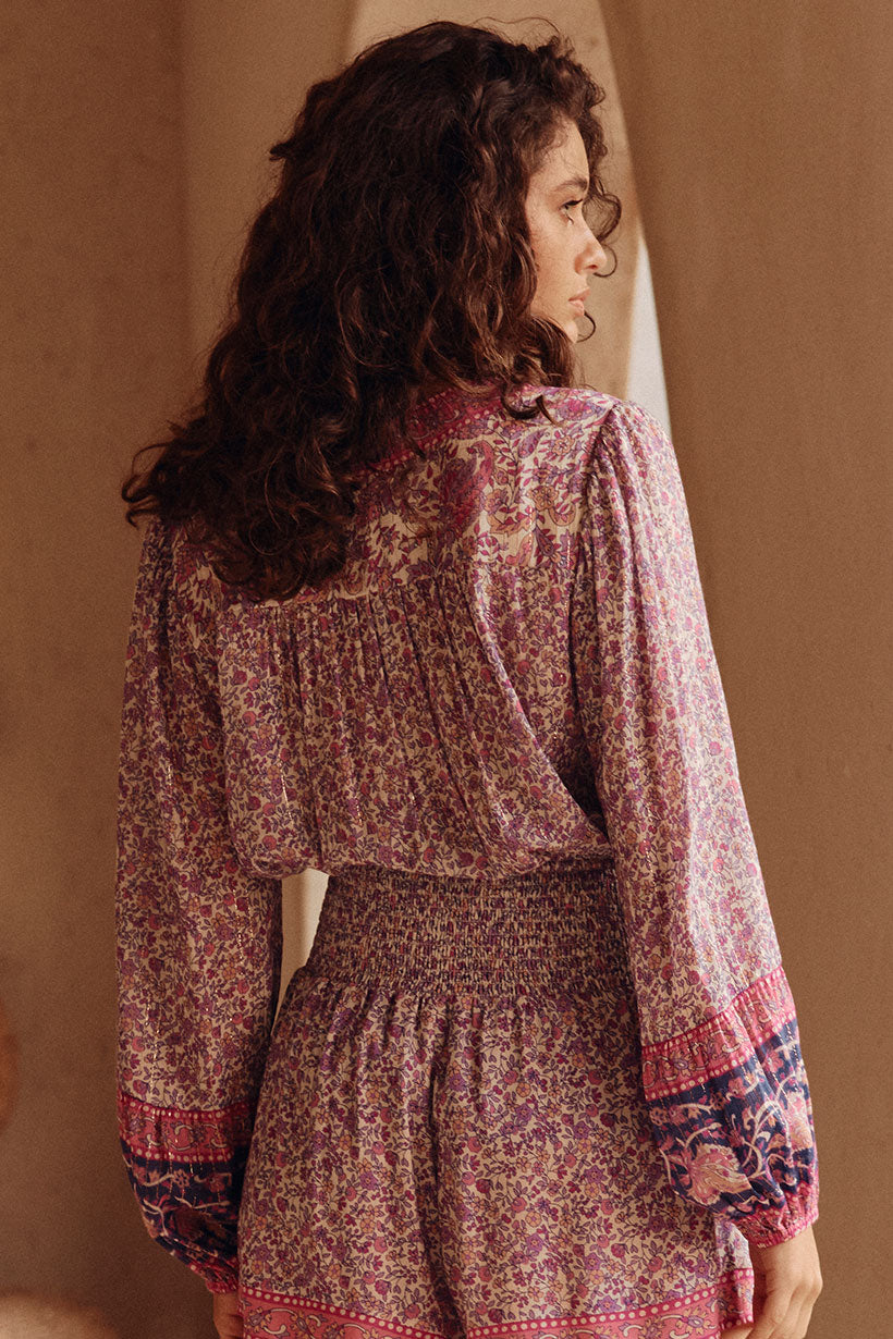 LITTLE BIRD LACE UP BLOUSE | BERRY