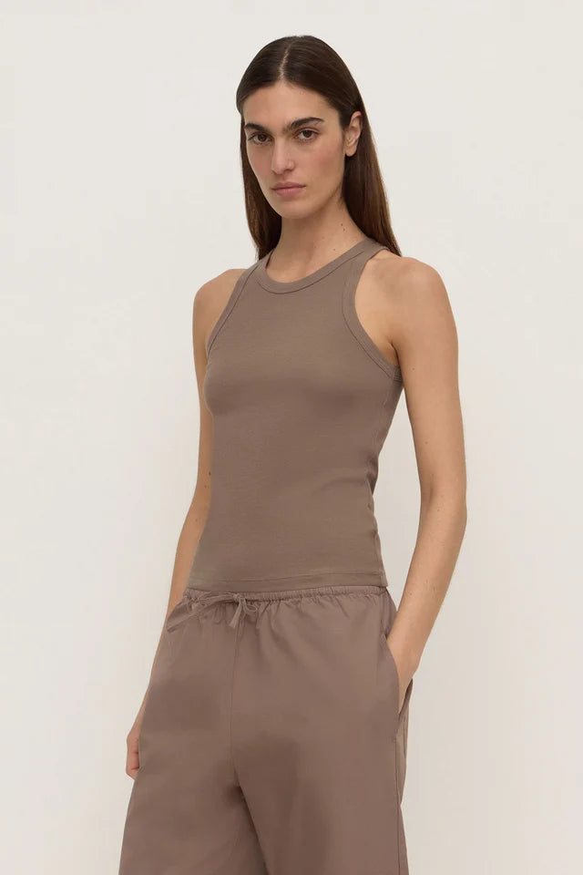 TABITHA RIB TANK | DARK SAND