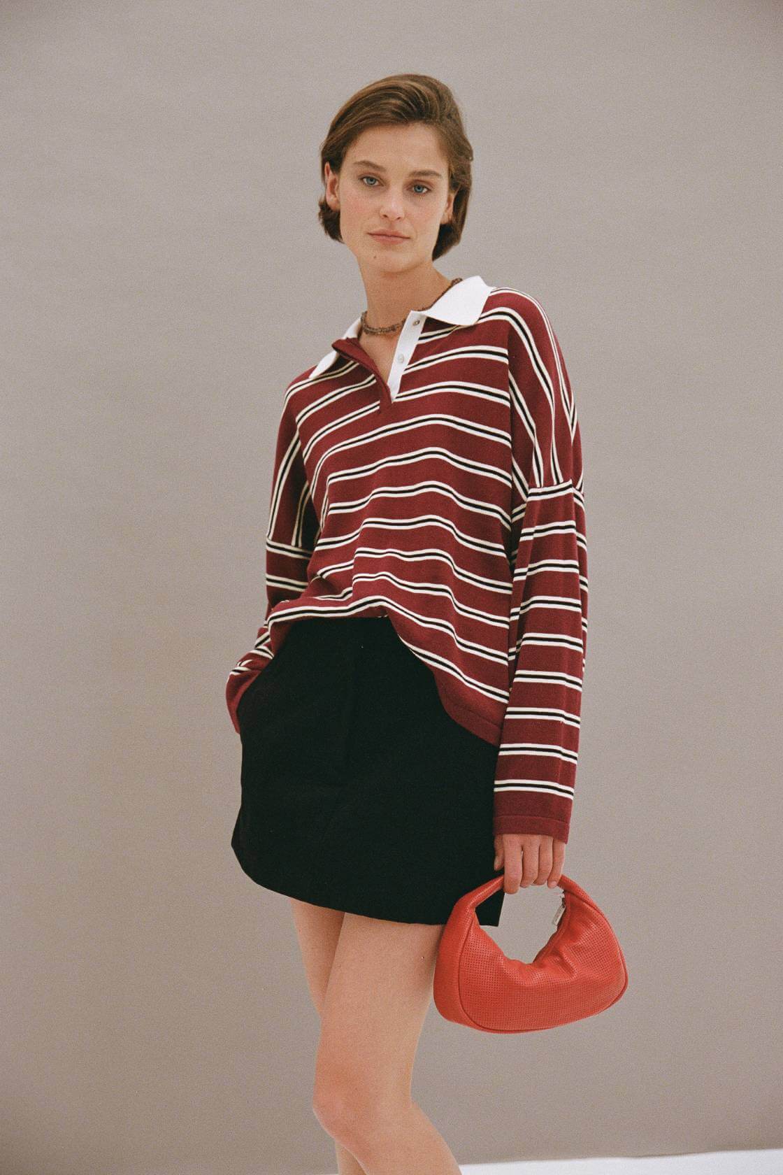 RAYNE KNIT JERSEY | MERLOT STRIPE