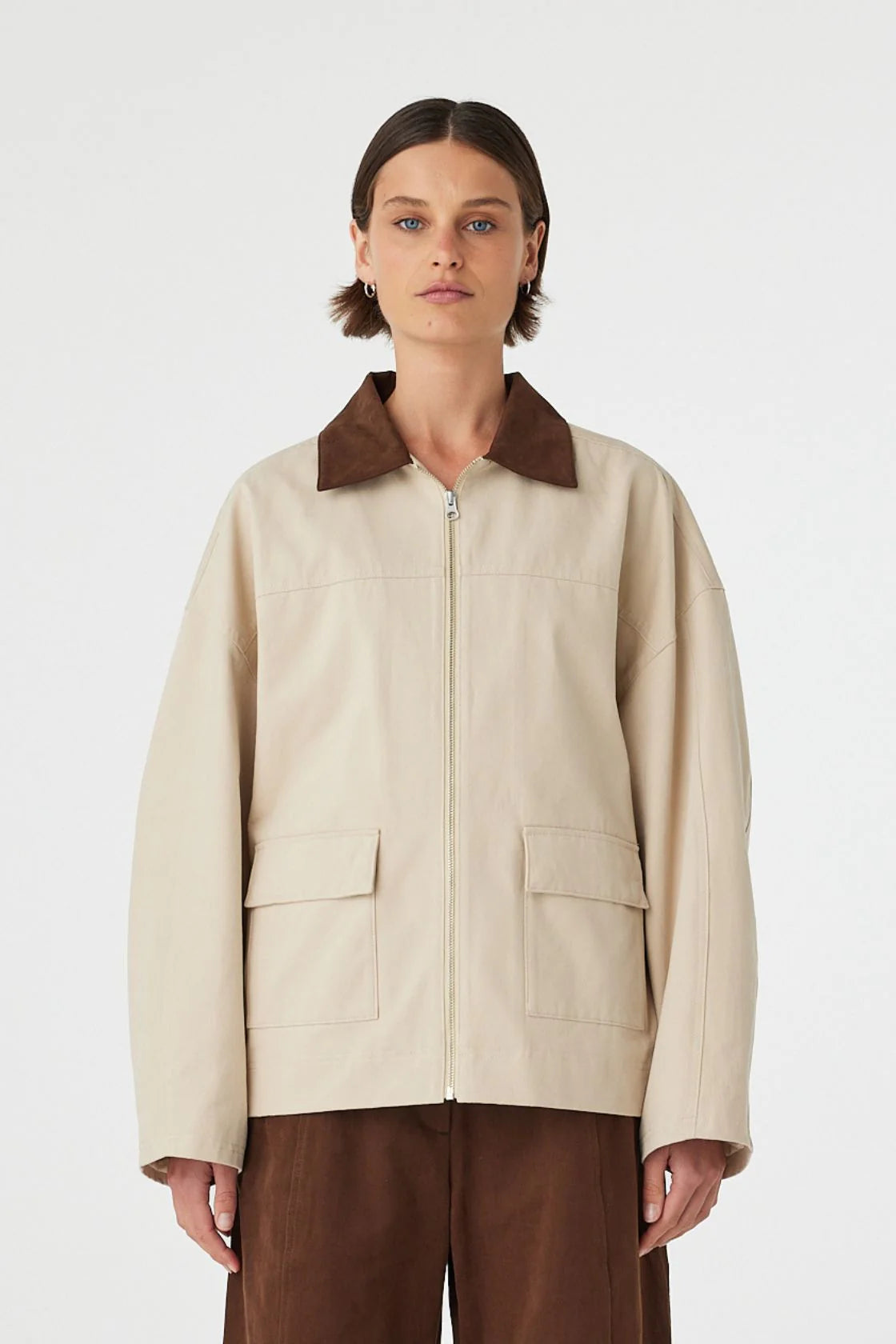 RORY JACKET | BEIGE & ESPRESSO