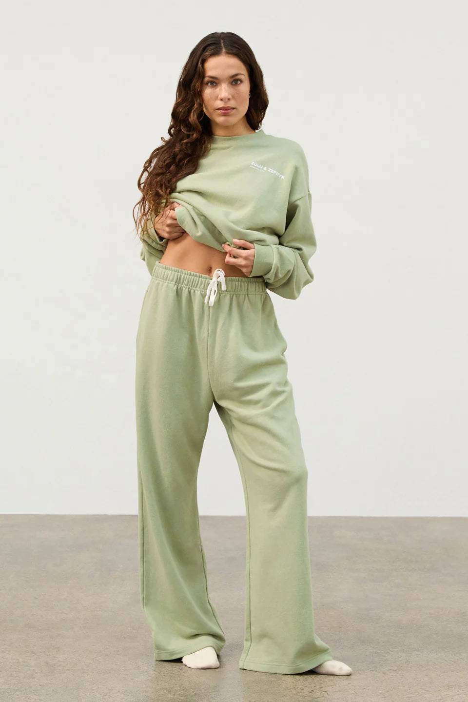 FLEECE SPORT SWEAT PANT | EUCALYPTUS