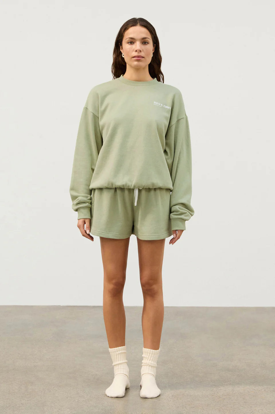 FLEECE SPORT SWEAT SHIRT | EUCALYPTUS