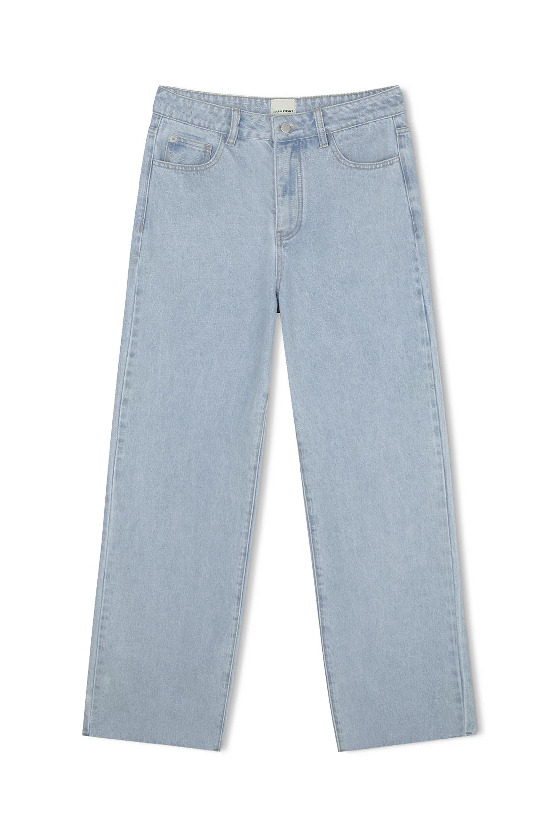 RECYCLED COTTON MID RISE JEAN | LIGHT WASH