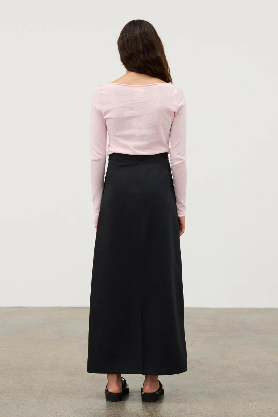 PANELLED LONG SLEEVE KNIT TOP | SOFT PINK