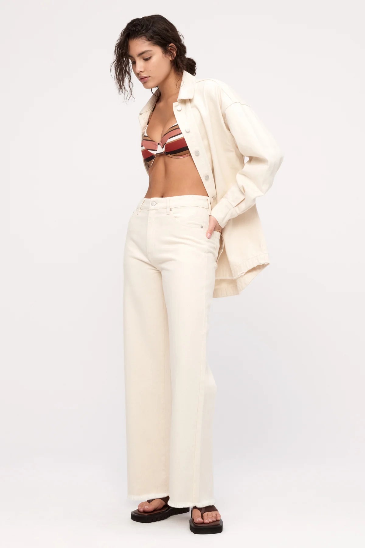 ORGANIC DENIM SHIRT JACKET | COCONUT