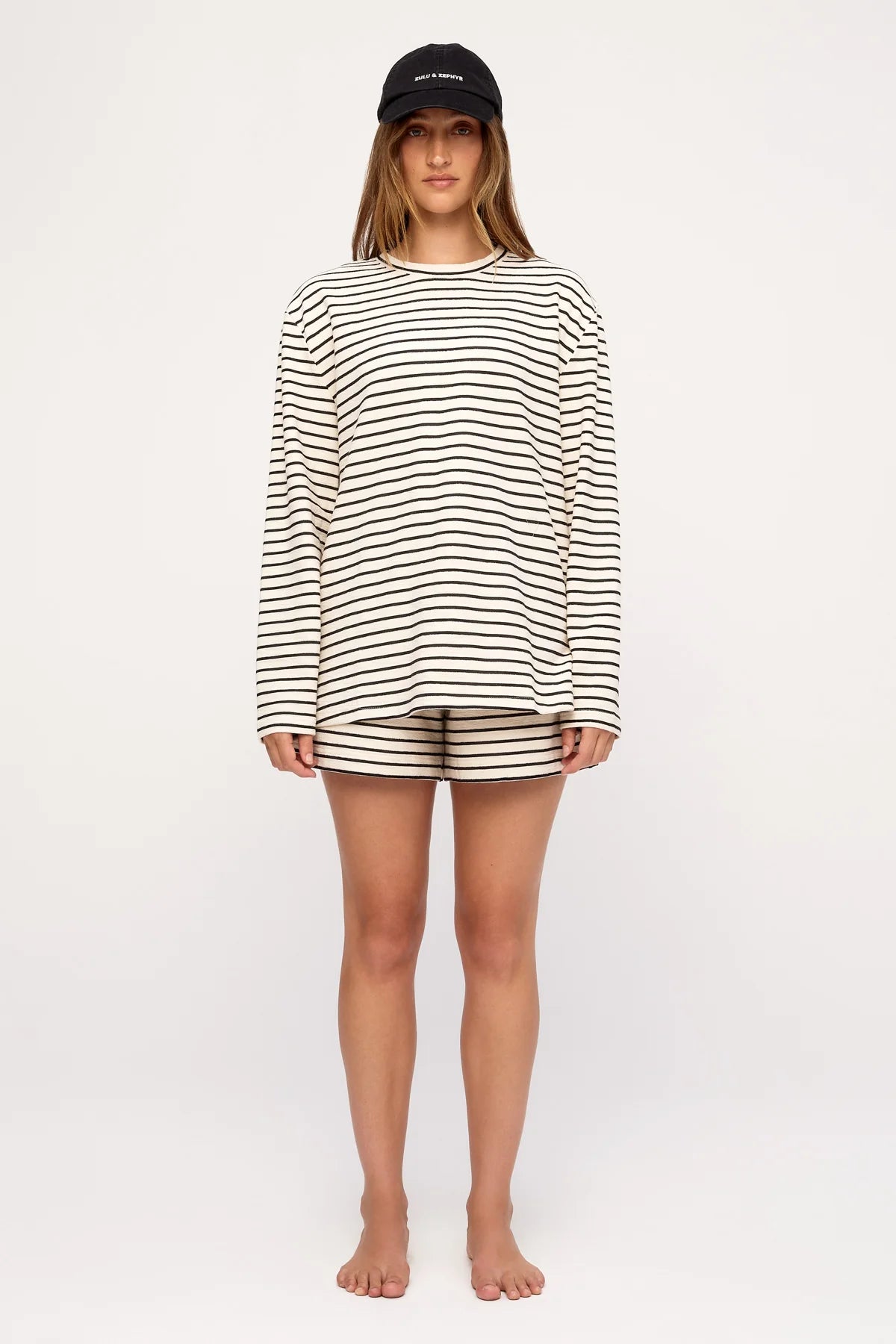 JERSEY LONG SLEEVE TOP | BLACK STRIPE