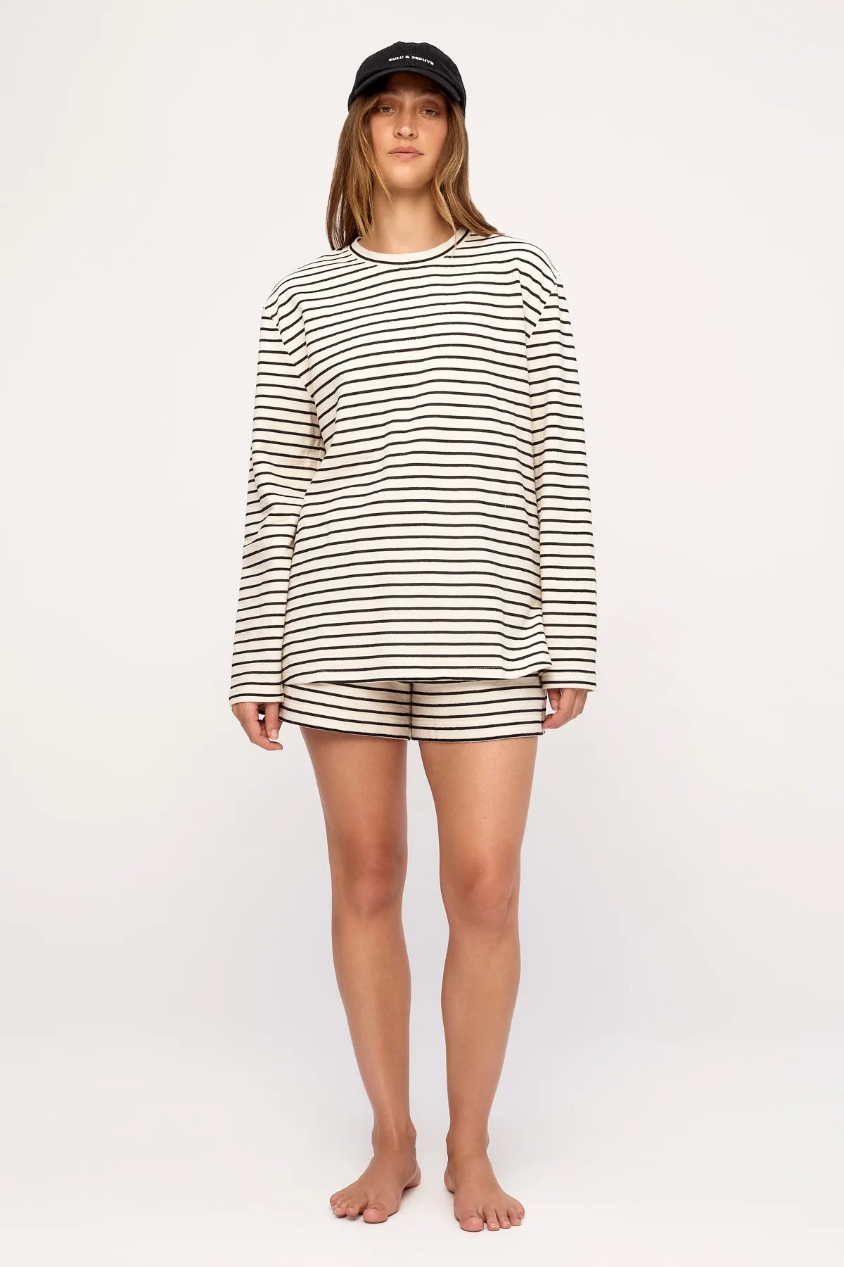 JERSEY LONG SLEEVE TOP | BLACK STRIPE