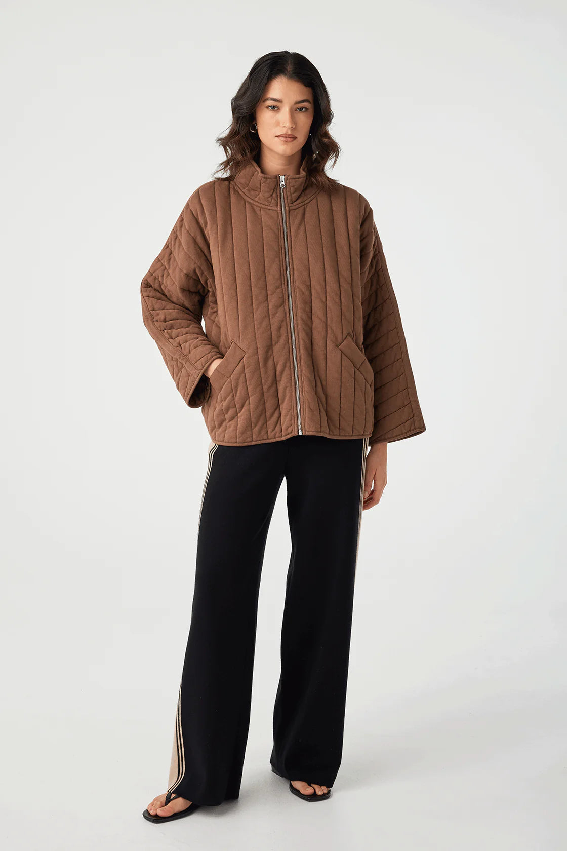 TESSA QUILTED COTTON JACKET | CHOCOLATE